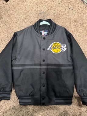 NBA Black and Gray Los Angeles Lakers Jacket
